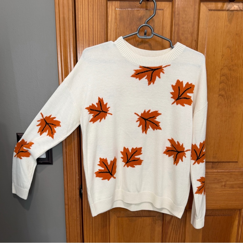 LOFT Fall leaves sweater- size small - Picture 2 of 9